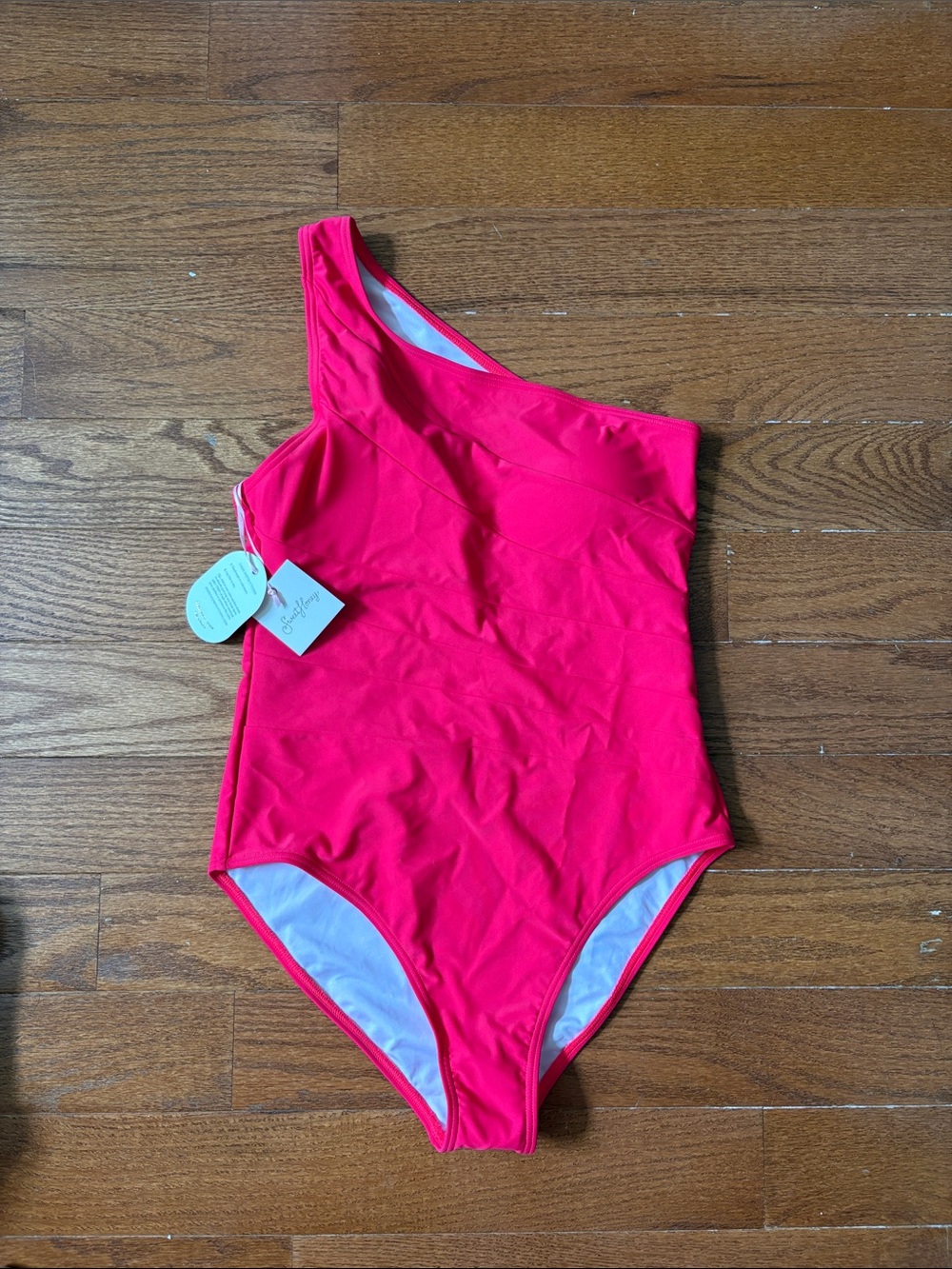 SweetHoney One-Shoulder Hot Pink One-Piece Swimsuit
